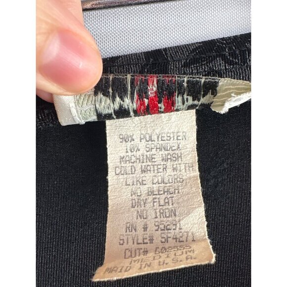 Women’s Sun Fire Size Medium Black & Grey Floral Maxi Skirt with Button Detailin - Picture 4 of 6